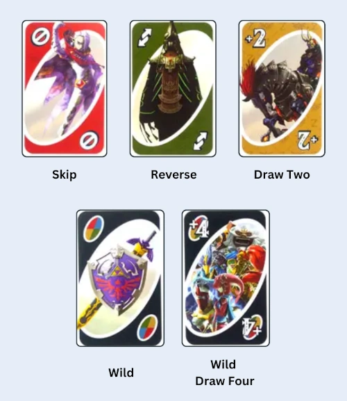 Action cards in UNO Legend of Zelda