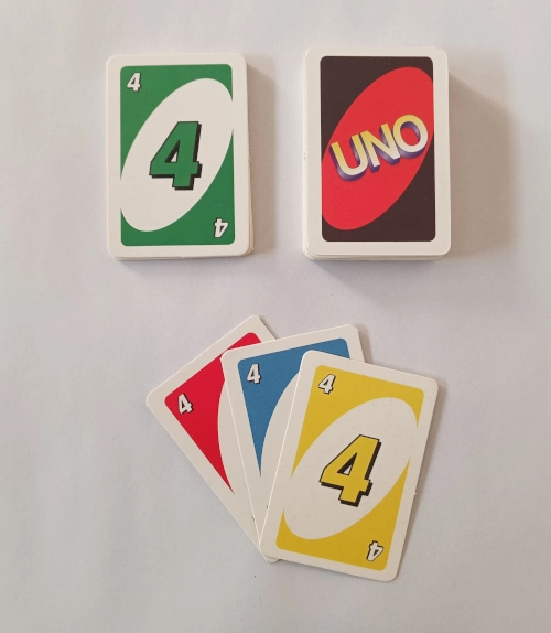 Matching card by any color with number 4