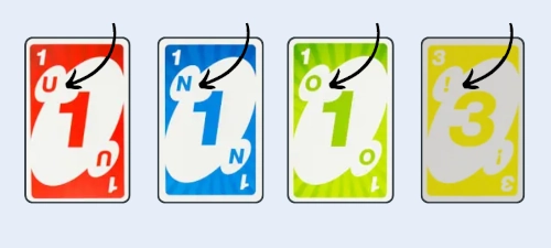 Indicating power icons in UNO Power Grab number cards