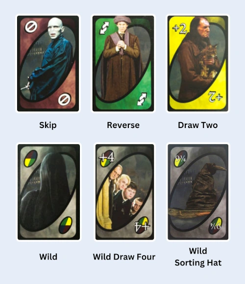 Special action cards in UNO Harry Potter